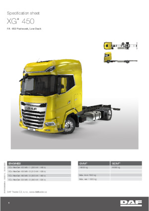 Твърдо шаси DAF XG+ 430 FA Low Deck