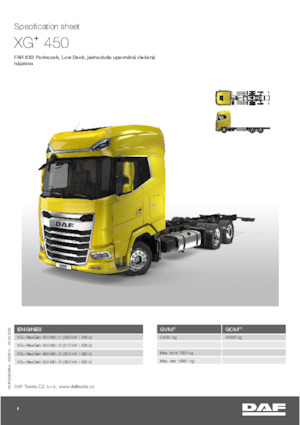 Твърдо шаси DAF XG+ 480 FAR Low Deck