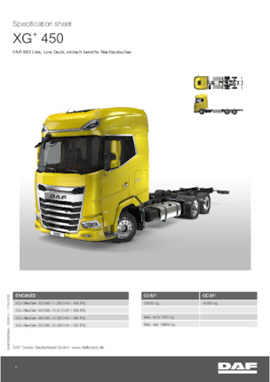 Твърдо шаси DAF XG+ 480 FAR Low Deck