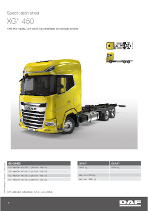 Твърдо шаси DAF XG+ 480 FAR Low Deck