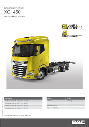 Твърдо шаси DAF XG 430 FAN Low Deck