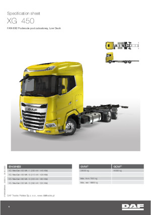 Твърдо шаси DAF XG 430 FAN Low Deck