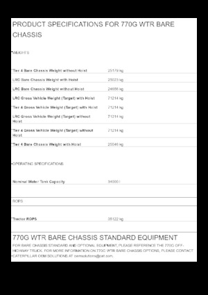 Камиони-самосвали Caterpillar 770G WTR Bare chassis