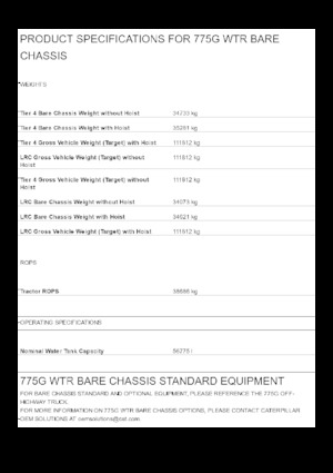 Камиони-самосвали Caterpillar 775G WTR Bare chassis