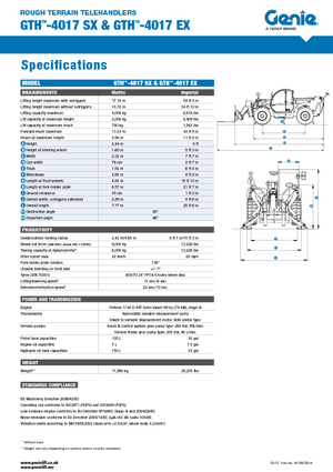 Телескопични манипулатори на материали Genie GTH-4017 EX