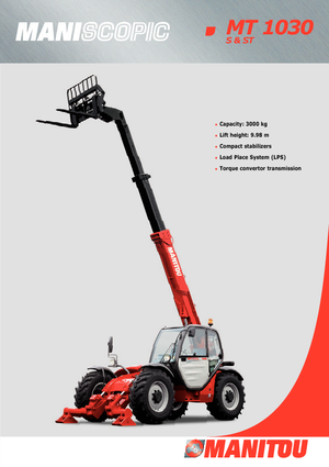 Телескопични манипулатори на материали Manitou MT 1030 S Evolution