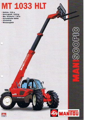 Телескопични манипулатори на материали Manitou MT 1033 HLT