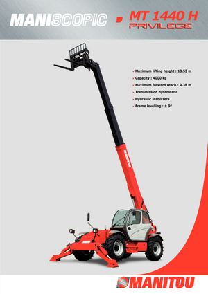 Телескопични манипулатори на материали Manitou MT 1440 HA