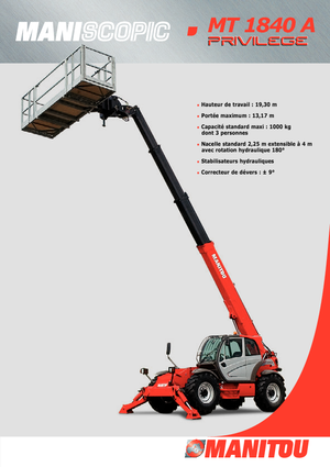 Телескопични манипулатори на материали Manitou MT 1840 A