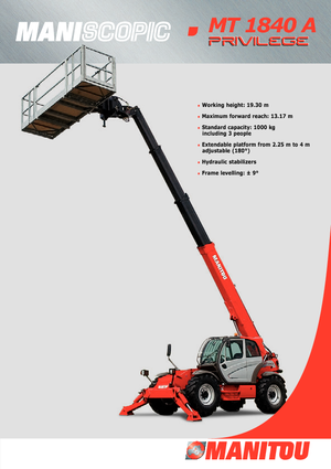 Телескопични манипулатори на материали Manitou MT 1840 A