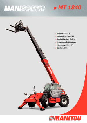 Телескопични манипулатори на материали Manitou MT 1840 Comfort
