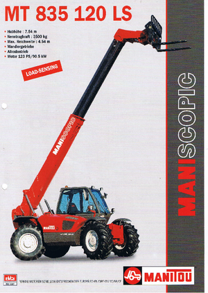 Телескопични манипулатори на материали Manitou MT 835 T 120 LS