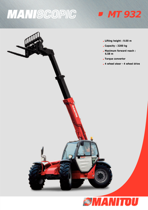 Телескопични манипулатори на материали Manitou MT 932 Evolution