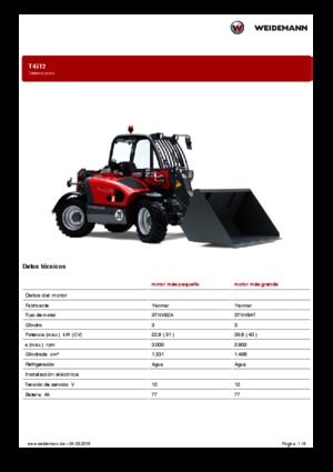 Телескопични манипулатори на материали Weidemann T4512