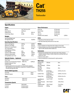 Телескопични манипулатори на материали Caterpillar TH255
