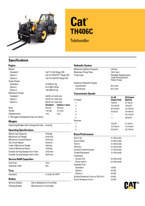 Телескопични манипулатори на материали Caterpillar TH406C