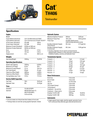 Телескопични манипулатори на материали Caterpillar TH406