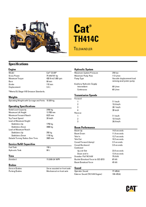Телескопични манипулатори на материали Caterpillar TH414C