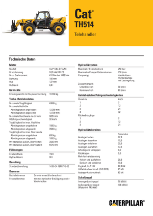 Телескопични манипулатори на материали Caterpillar TH514