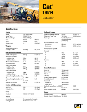 Телескопични манипулатори на материали Caterpillar TH514