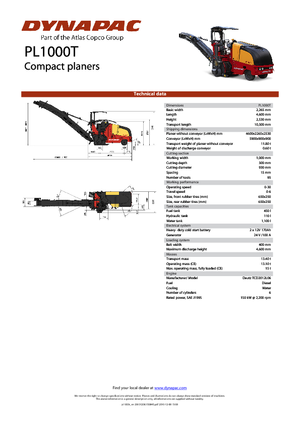 Пътни фрези Dynapac PL 1000 T