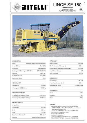 Пътни фрези Bitelli SF 150