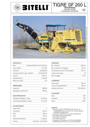 Пътни фрези Bitelli SF 200 L