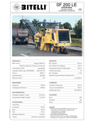 Пътни фрези Bitelli SF 200 LE