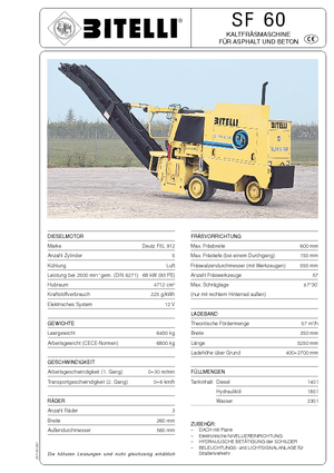 Пътни фрези Bitelli SF 60