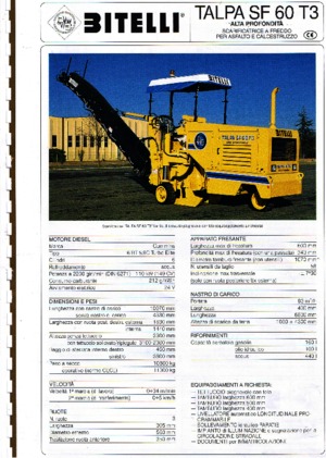 Пътни фрези Bitelli SF 60 T3