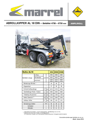 Самосвали - изпразване чрез преобръщане Marrel AL 18 DIN 54 B