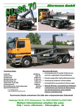 Самосвали - изпразване чрез преобръщане Ellermann HL 26.70