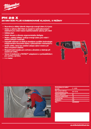Ротационни чукове Milwaukee PH 28 X