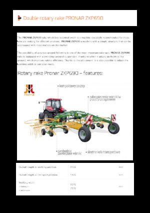 Ротационни гребла Pronar ZKP 690
