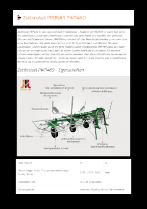 Ротационни сенообръщачки Pronar PWP 460