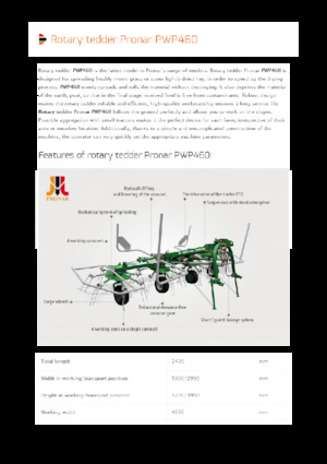 Ротационни сенообръщачки Pronar PWP 460