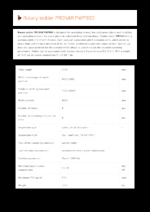 Ротационни сенообръщачки Pronar PWP 900