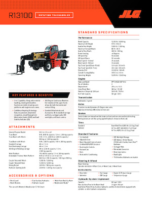 Телескопични товарачи с горна конструкция JLG R13100