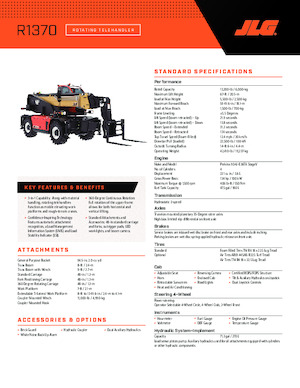 Телескопични товарачи с горна конструкция JLG R1370 