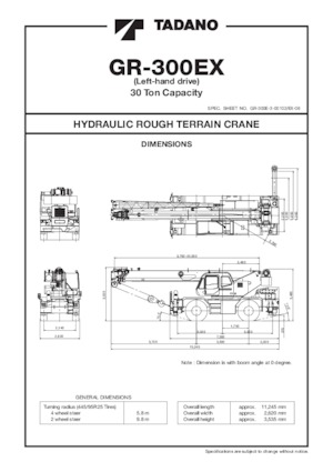 Кранове за груби терени Tadano GR-300EX-3