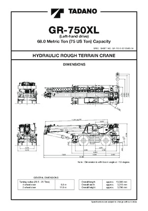 Кранове за груби терени Tadano GR-750XL-3