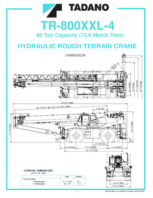 Кранове за груби терени Tadano TR-800XXL-4