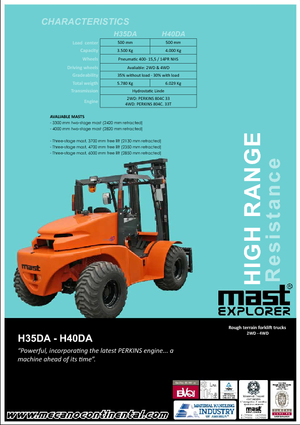 Високоповдигачи с висока проходимост Mast Explorer H 35 DA