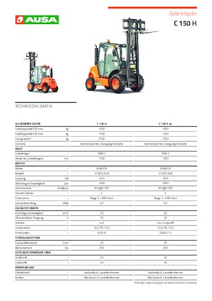 Високоповдигачи с висока проходимост Ausa C 150 H