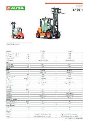 Високоповдигачи с висока проходимост Ausa C 150 H