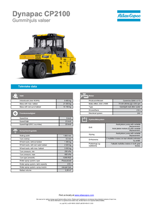 Гуменоколесни валяци Dynapac CP 2100