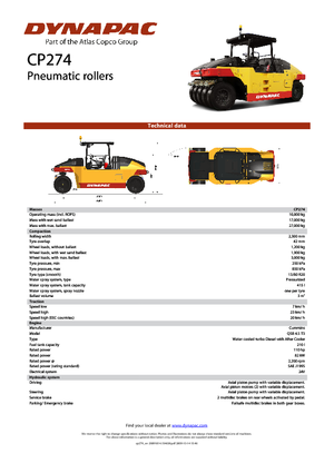 Гуменоколесни валяци Dynapac CP 274