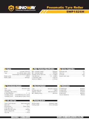 Гуменоколесни валяци Sinoway SWP1826H 