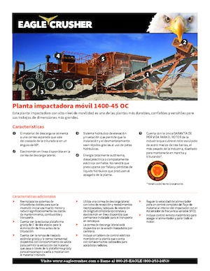 Инсталации (заводи) за рециклиране на чакъл Eagle Crusher 1400-45 OC