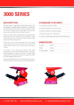 Инсталации (заводи) за рециклиране на чакъл Red Rhino 3000 series